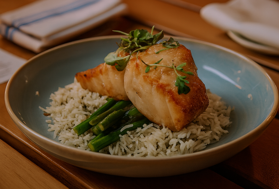 Fish dish at Moor restaurant.